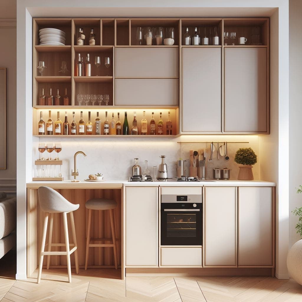 20 Inspirasi Desain Mini Bar Dapur Kecil yang Cantik