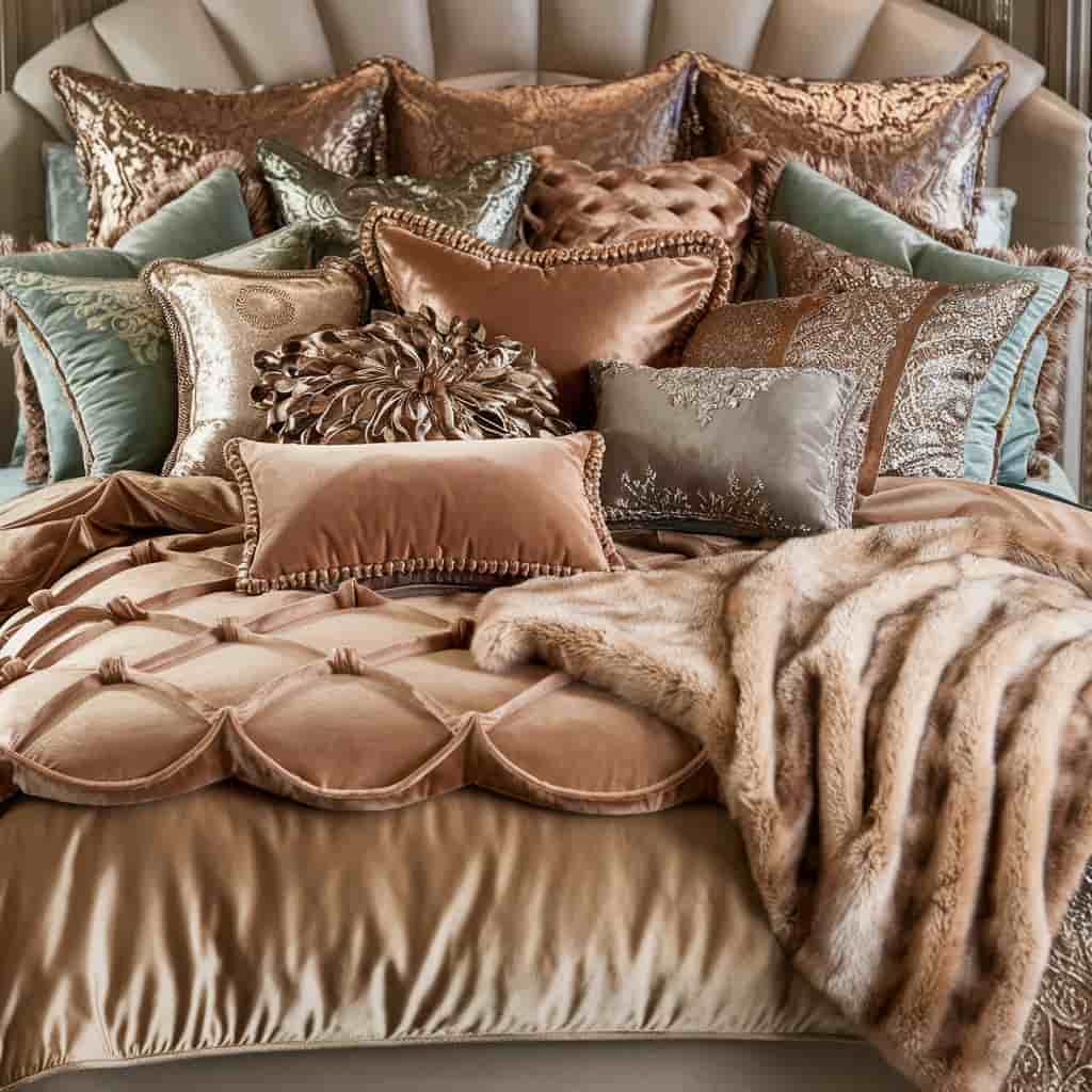 Glam Bedroom Decor with Luxurious Bedding