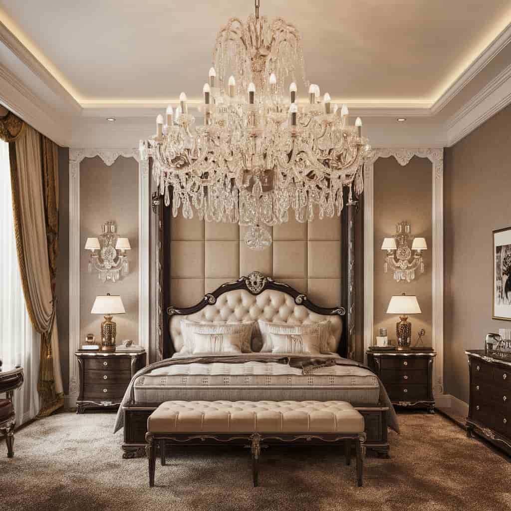 Luxurious Bedroom Decor with Statement Lighting as a Focal Point