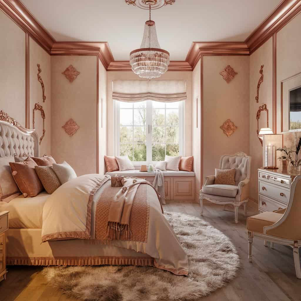 Glam Bedroom Decor with Soft Color Palette