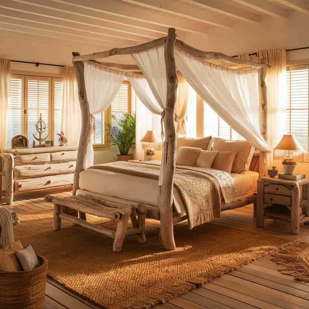 Coastal Bedroom Decor with Natural Textures