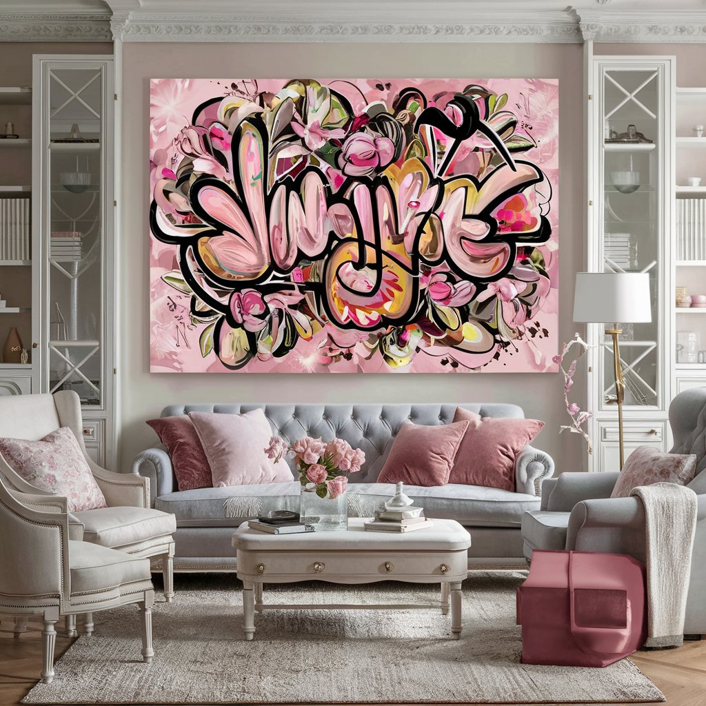 Girly Living Room with Artistic Touches