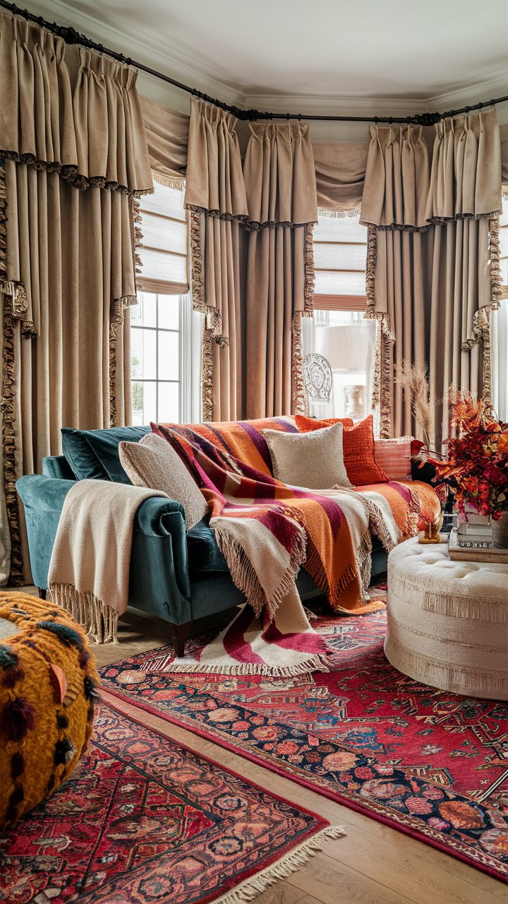 Cozy Fall Decor with Layered Textiles