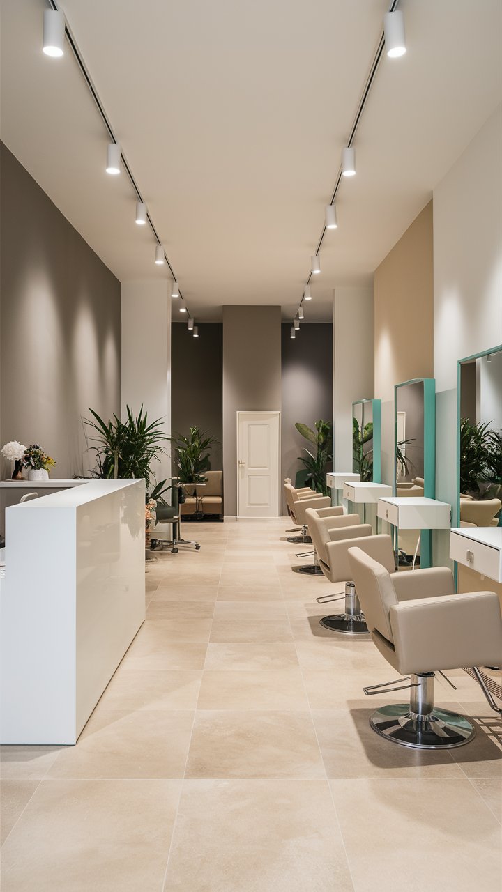 Hair Studio Decor with Color Scheme