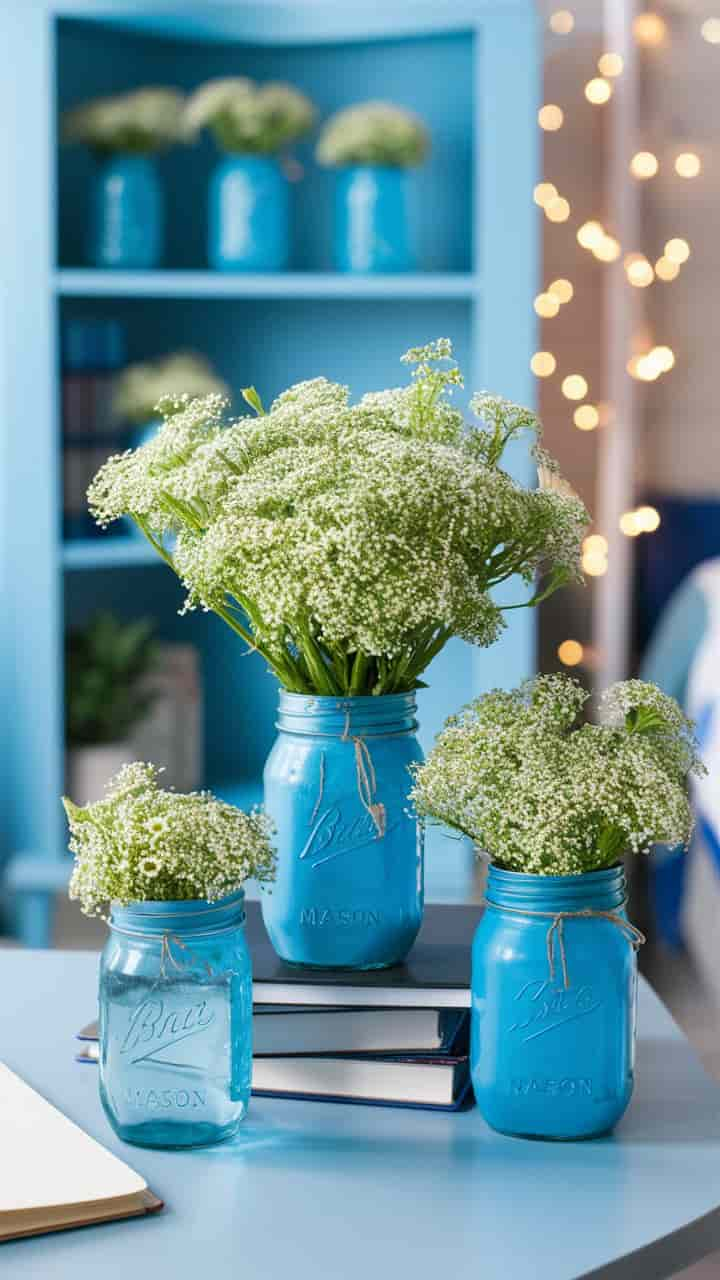 Blue Mason Jars (4)