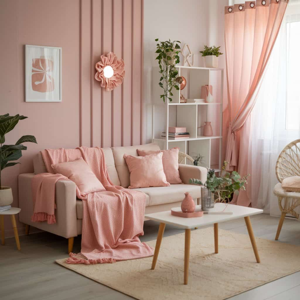 Girly Apartment Decor with Blush Pink Accents