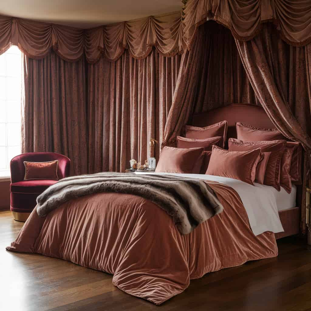 Luxurious Bedroom Decor with Sumptuous Textiles for a Rich Look