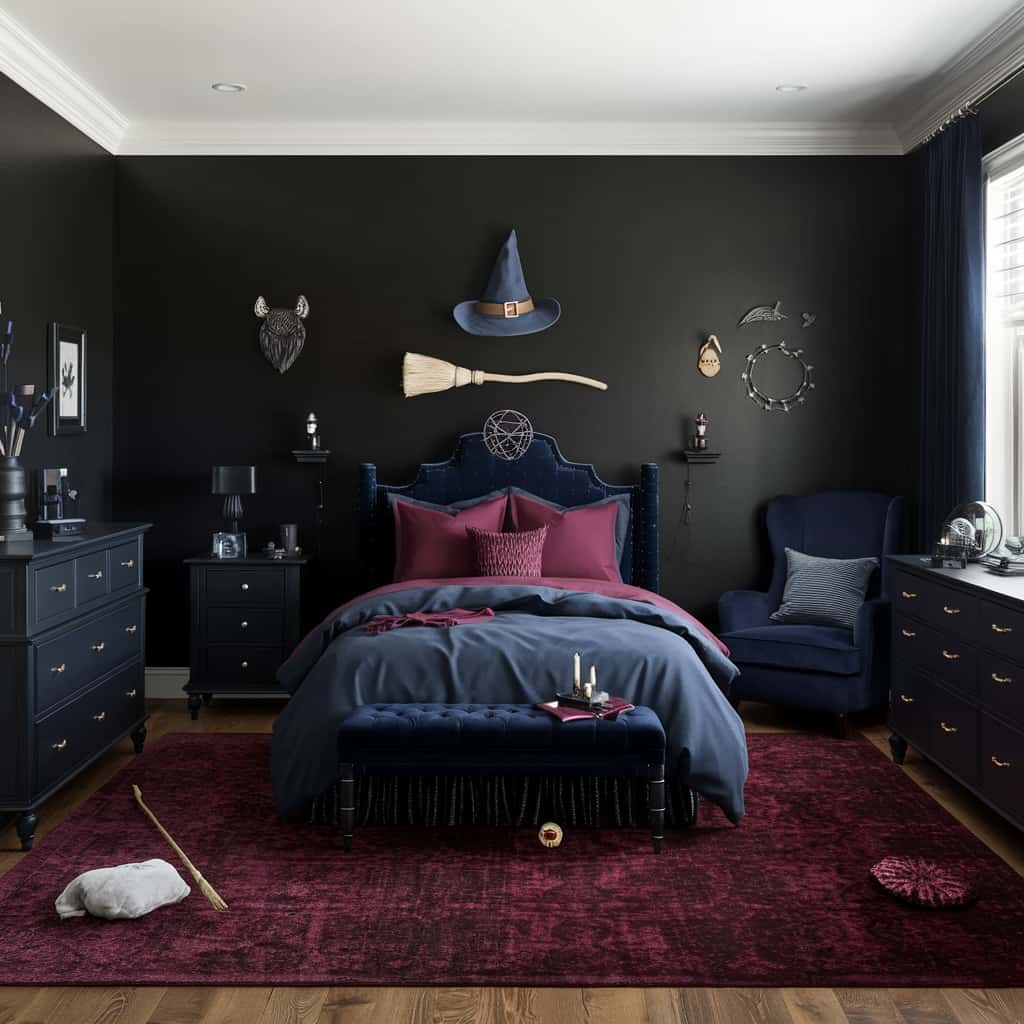 Witchy Bedroom Ideas with Dark Color Palette