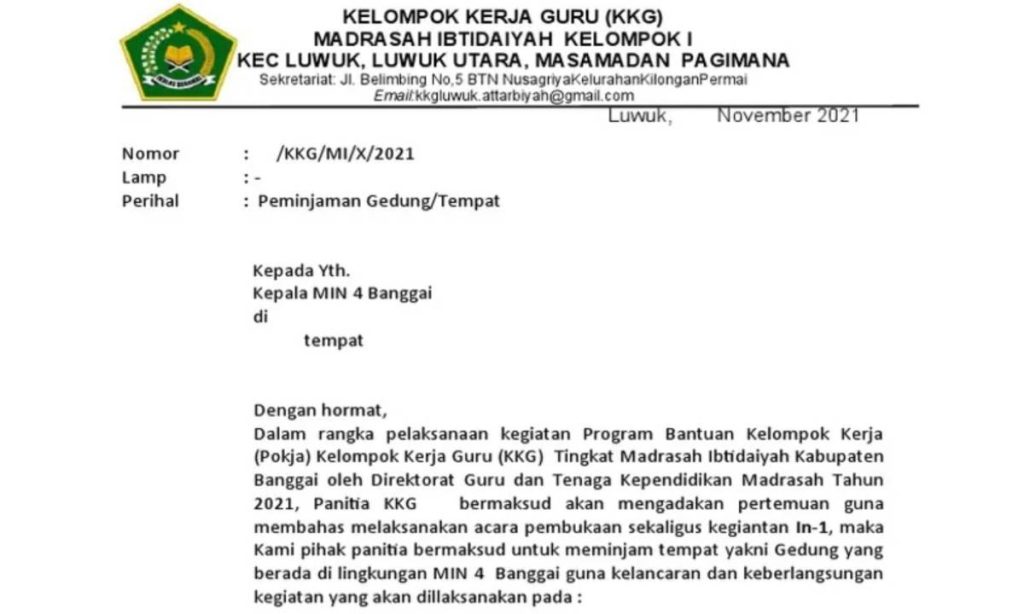 13 Contoh Surat Peminjaman Gedung Terbaru & Link Download