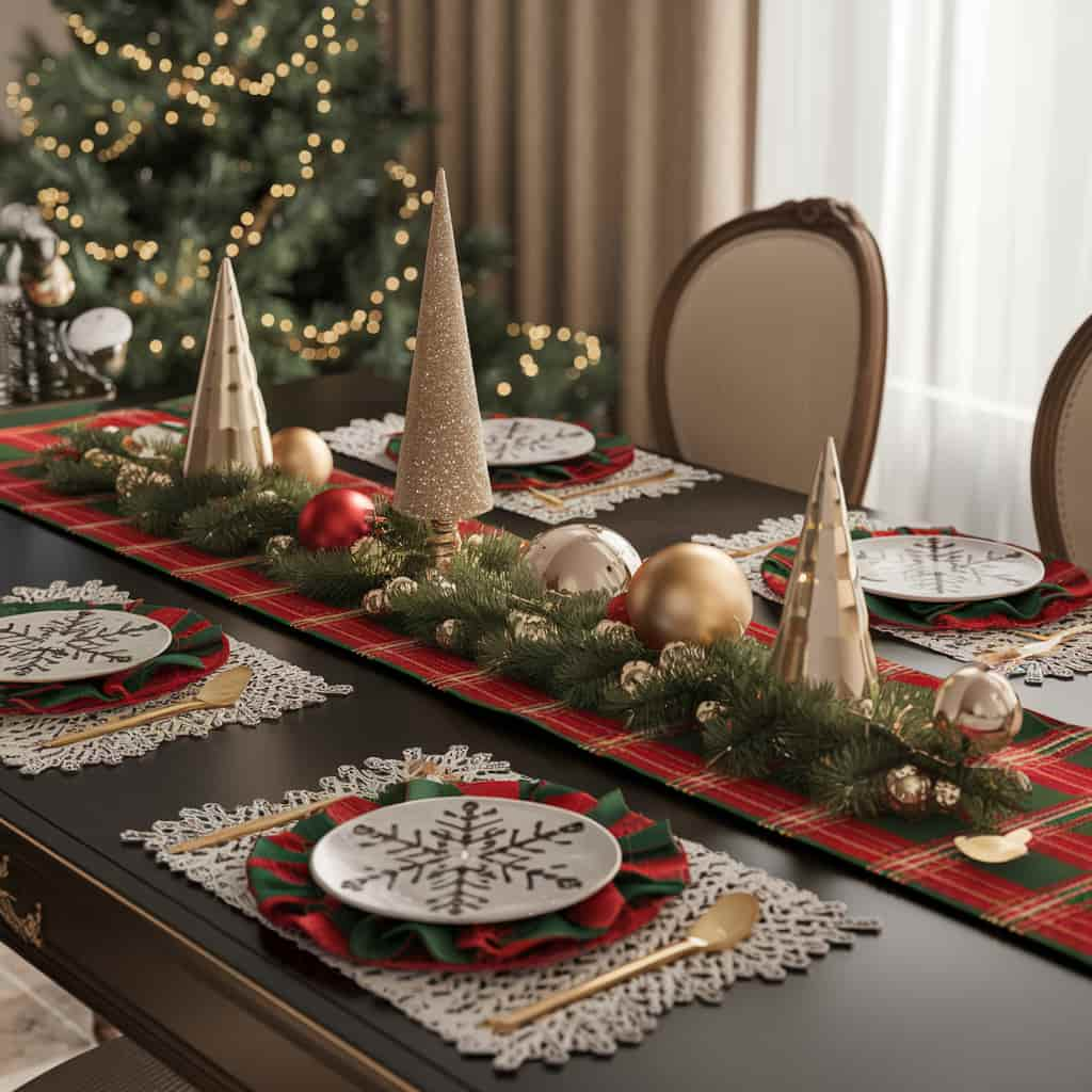 Christmas kitchen decor with Festive Table Runners