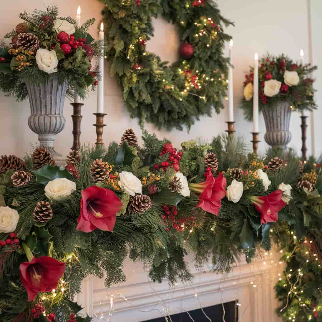 Festive Mantel Arrangement