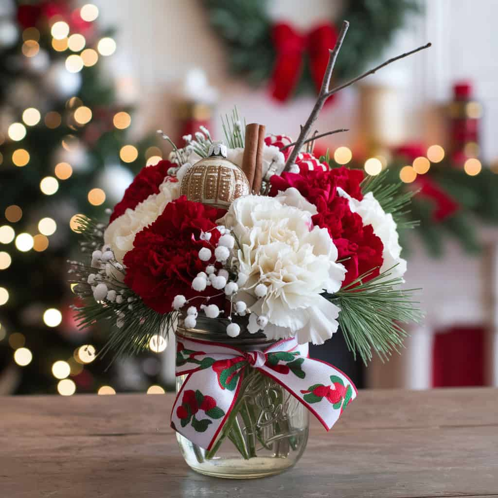 DIY Mason Jar Christmas Arrangements