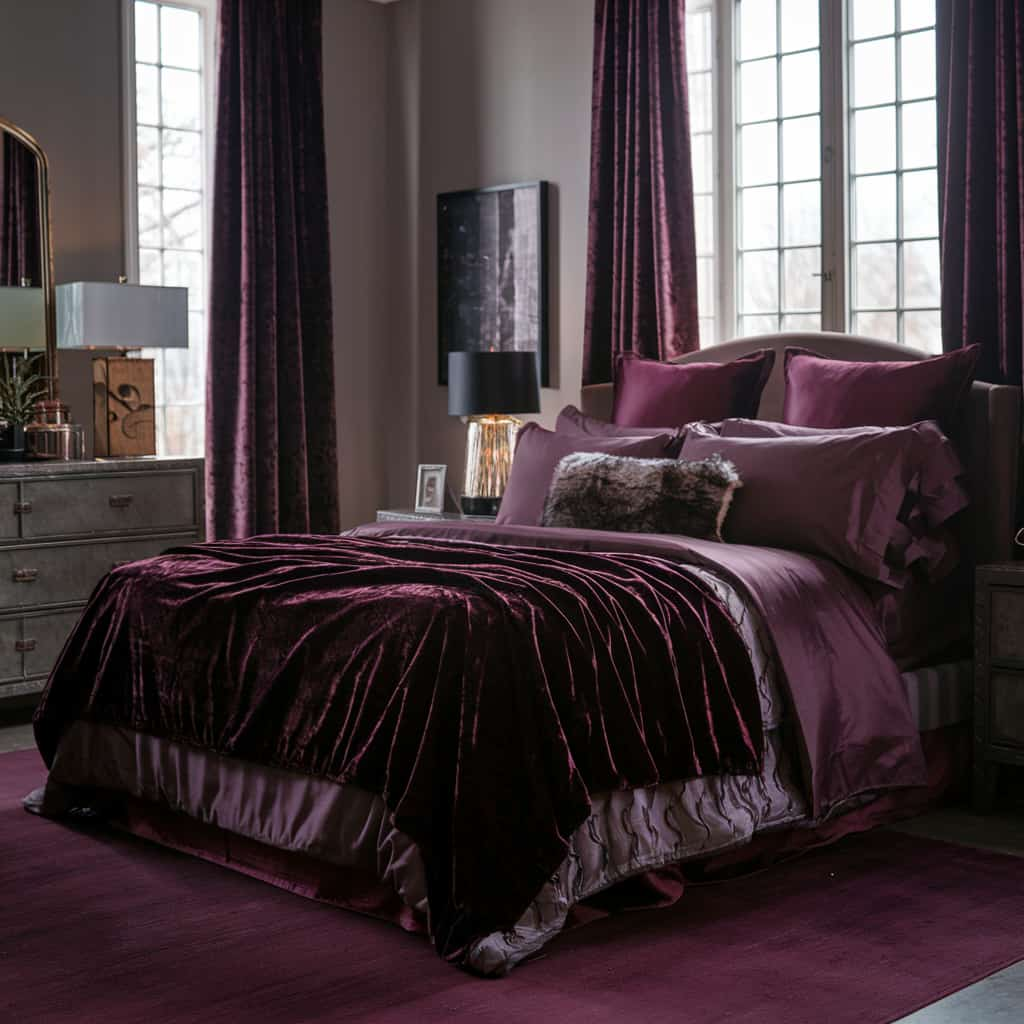 Layered Bedding with Dark Hues