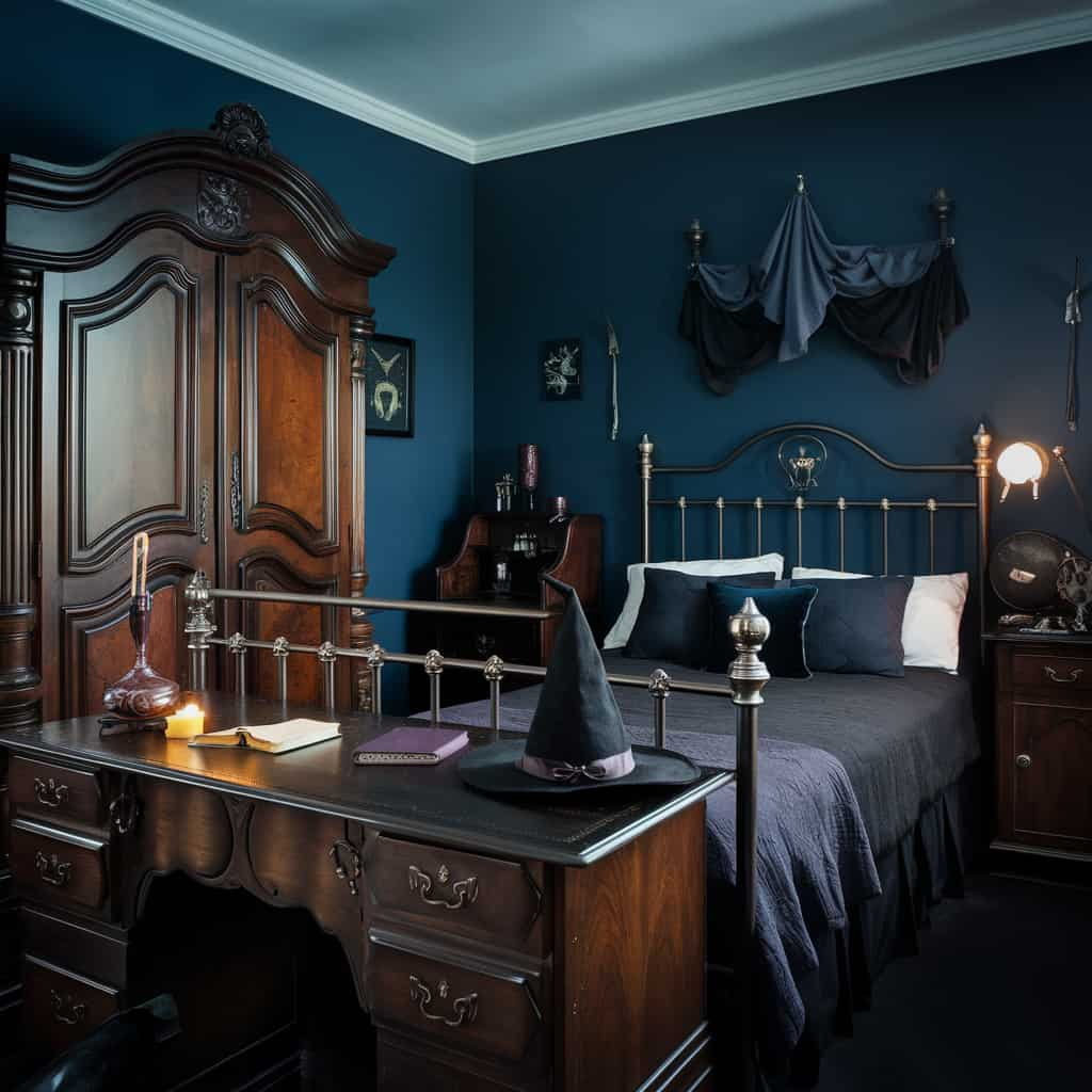 Witchy Bedroom Ideas with Vintage or Gothic Furniture