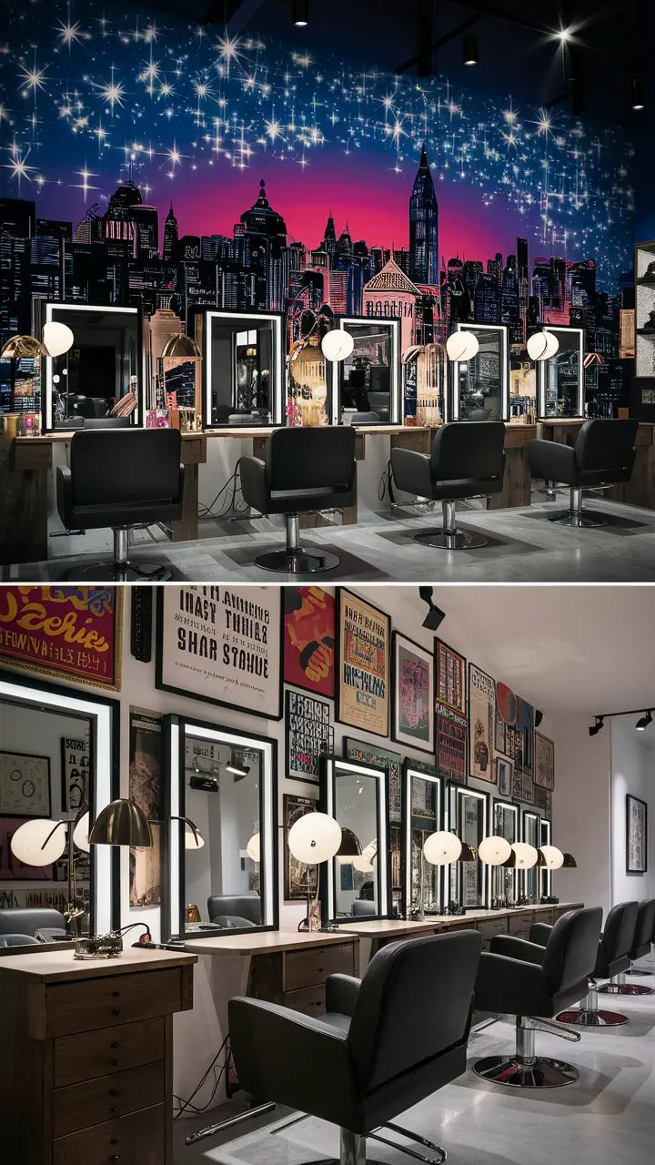 Hair Studio Decor with Artwork 