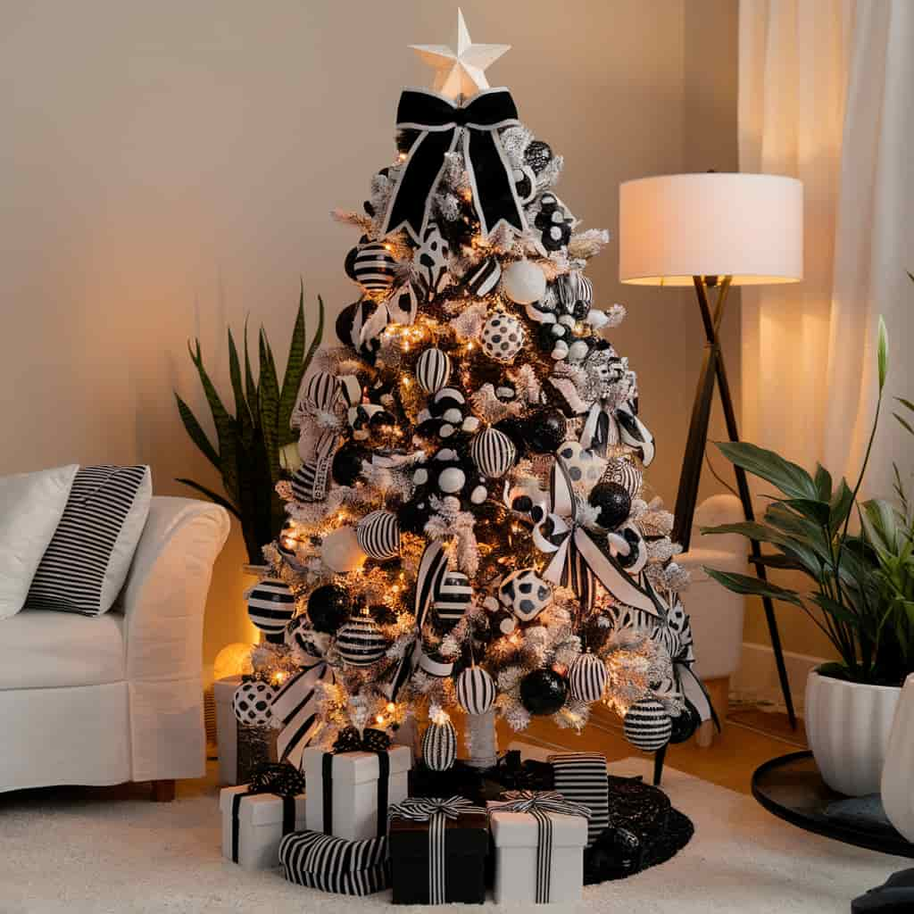 Black and White Christmas Tree f