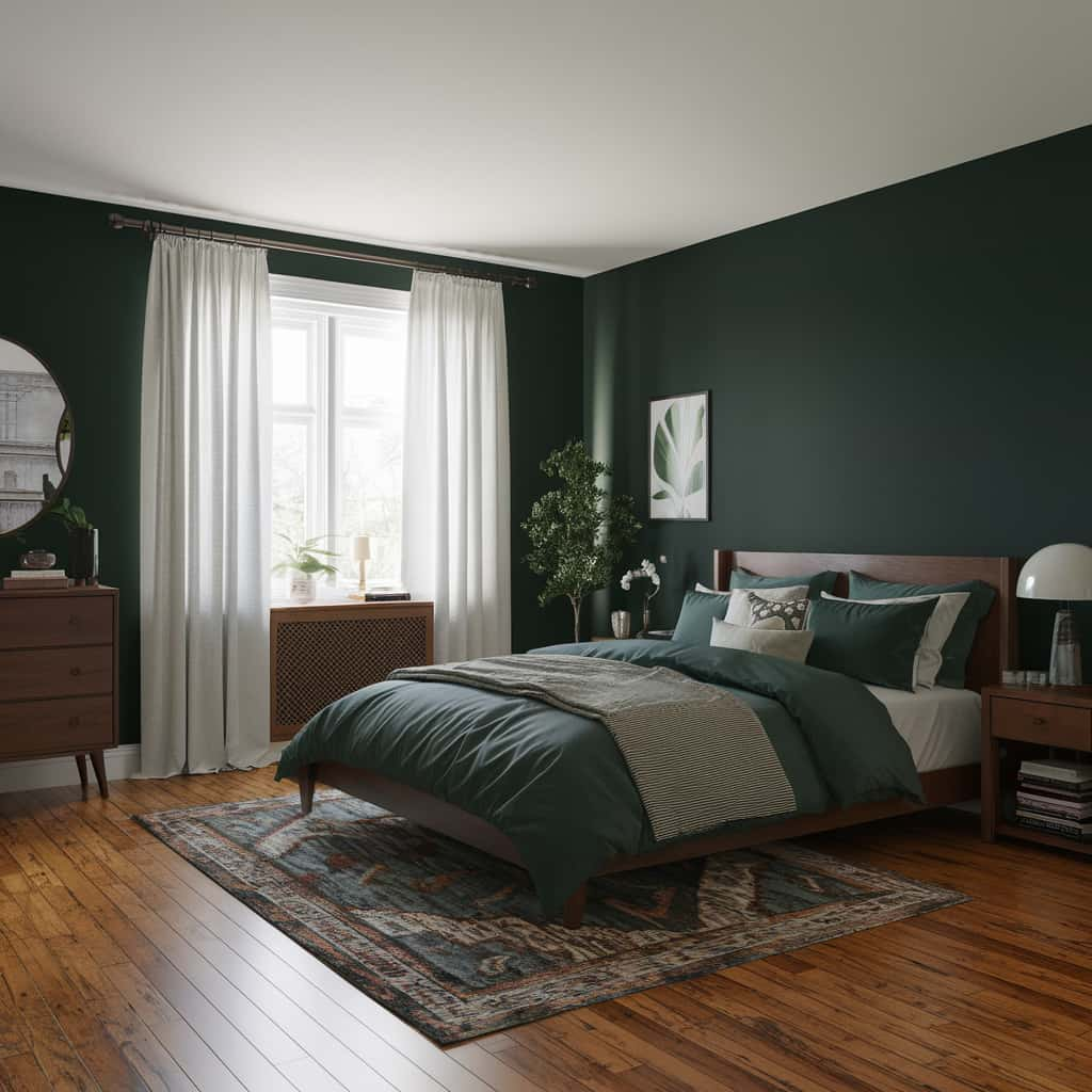 Dark Cottagecore Bedroom with Earthy Color Palette