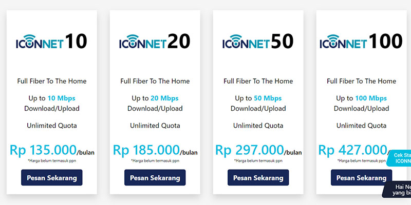 WiFi Murah Rp100 Ribuan ICONNET PLN