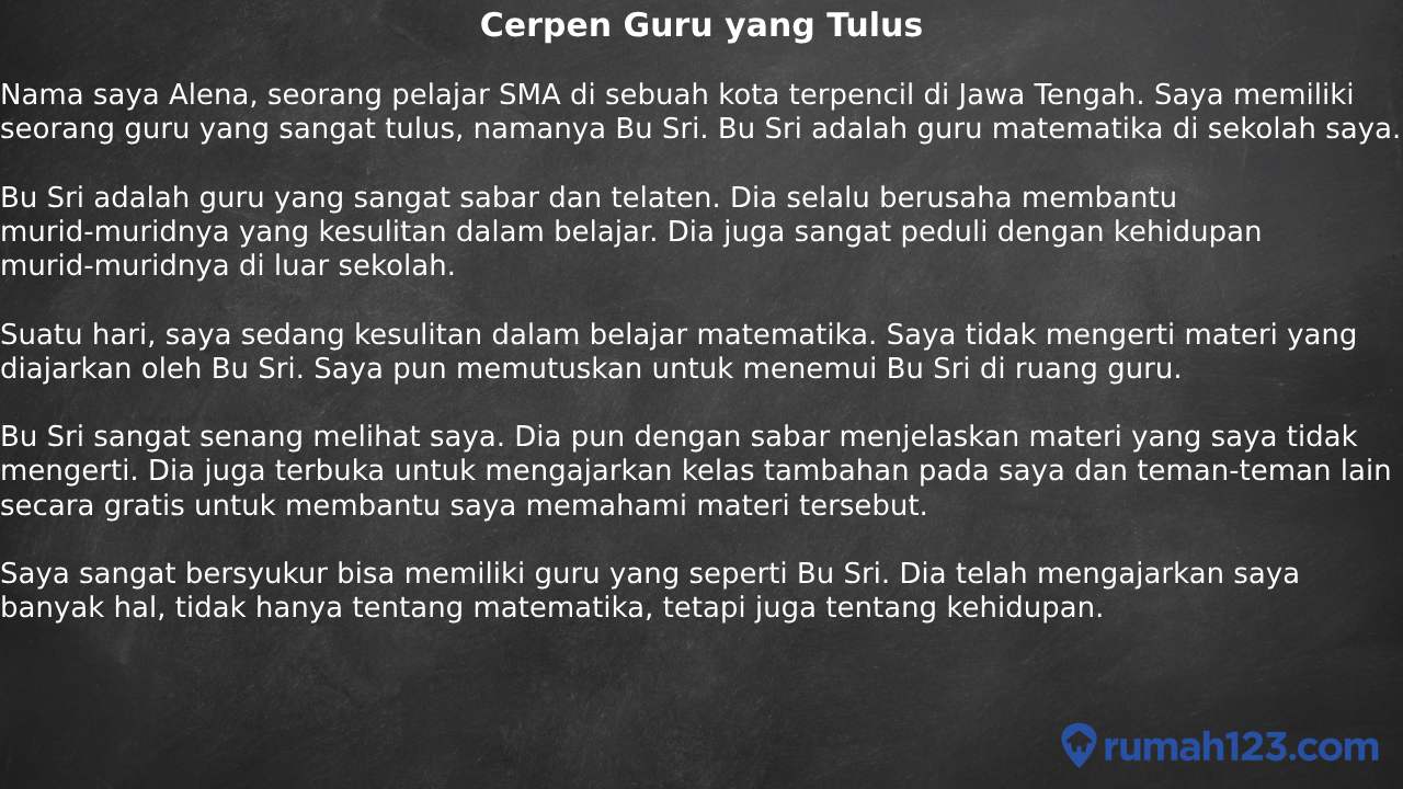 cerpen tentang guru terbaik