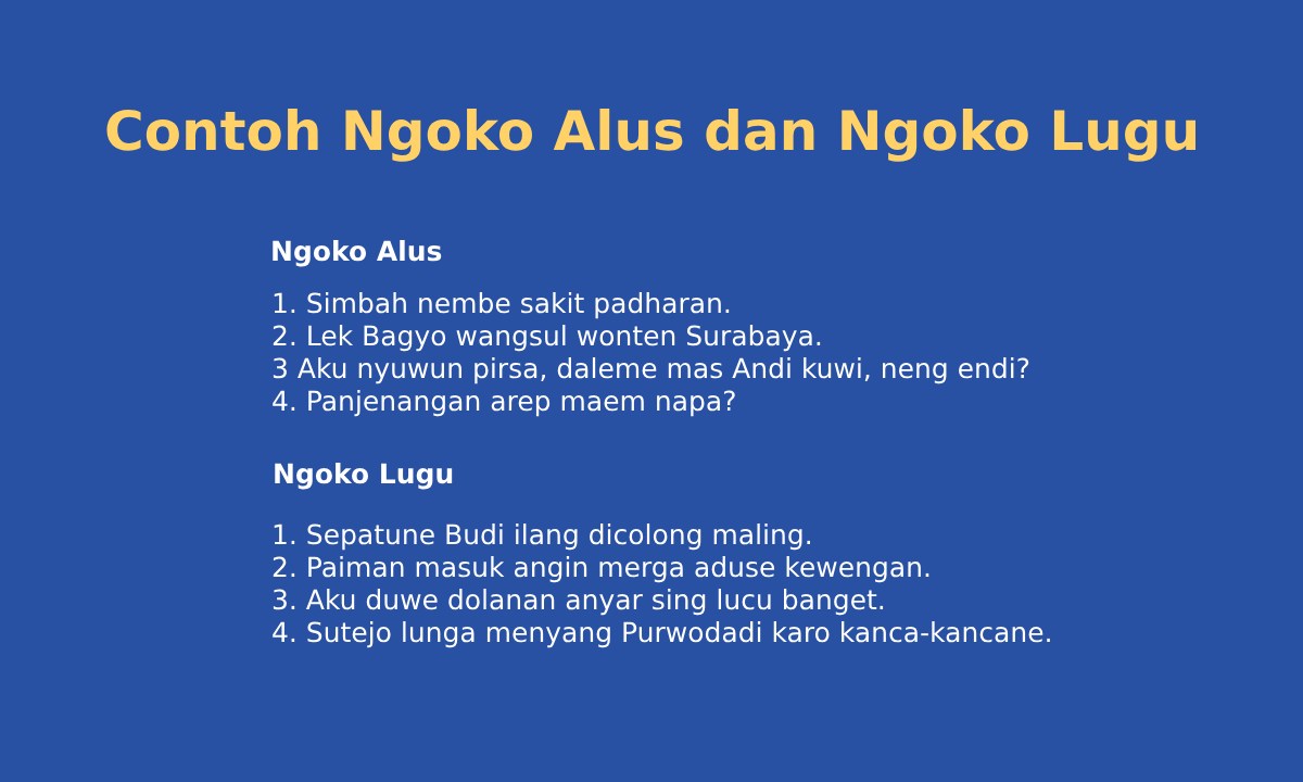 contoh ngoko alus