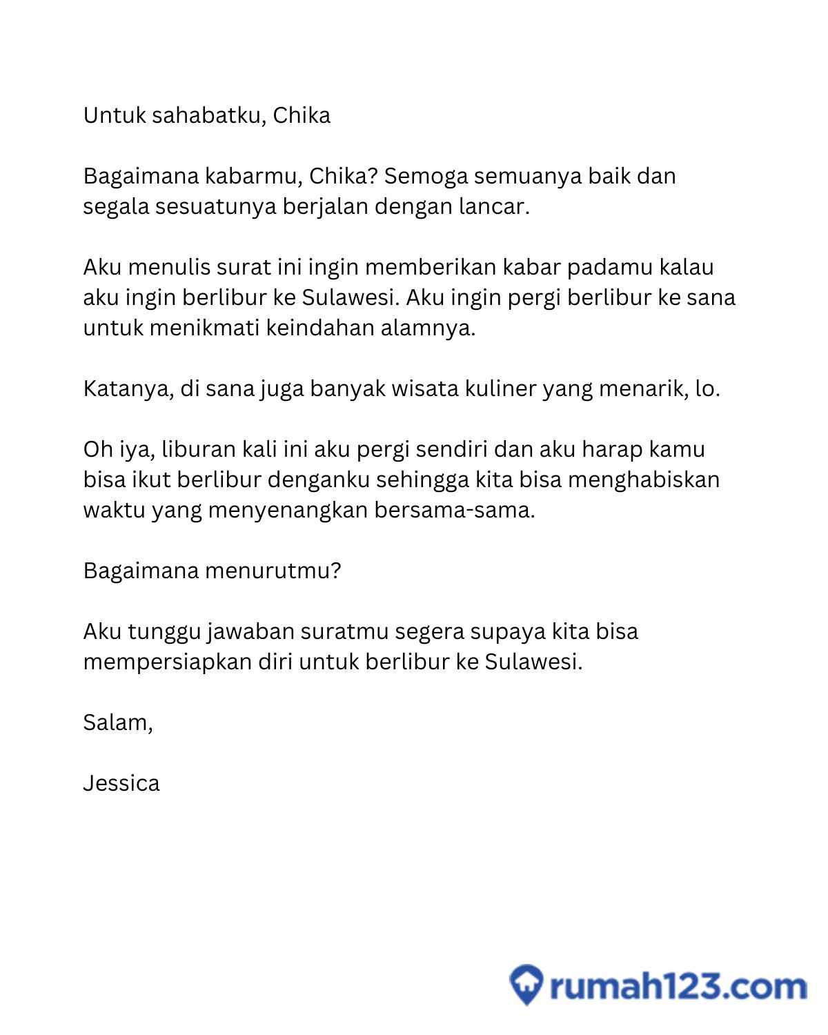 contoh surat untuk sahabat singkat