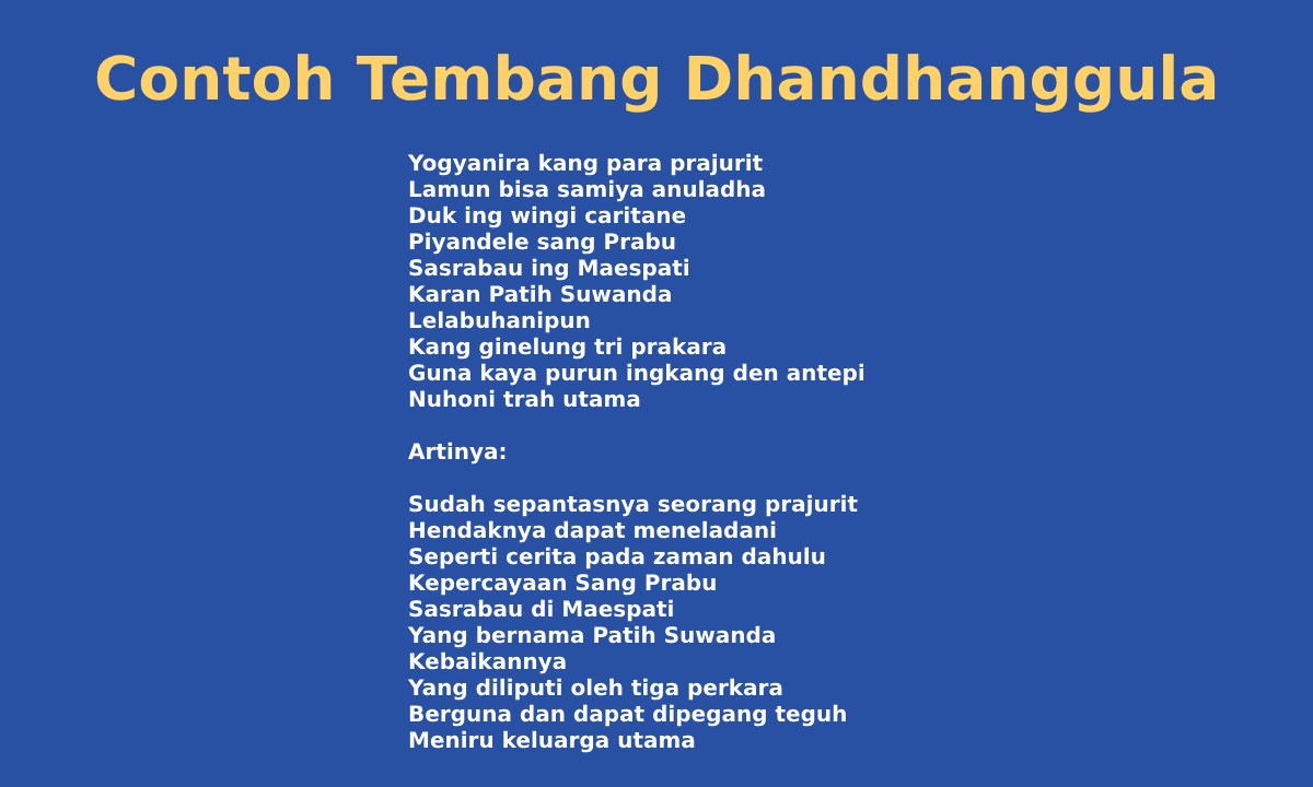 contoh tembang dhandhanggula