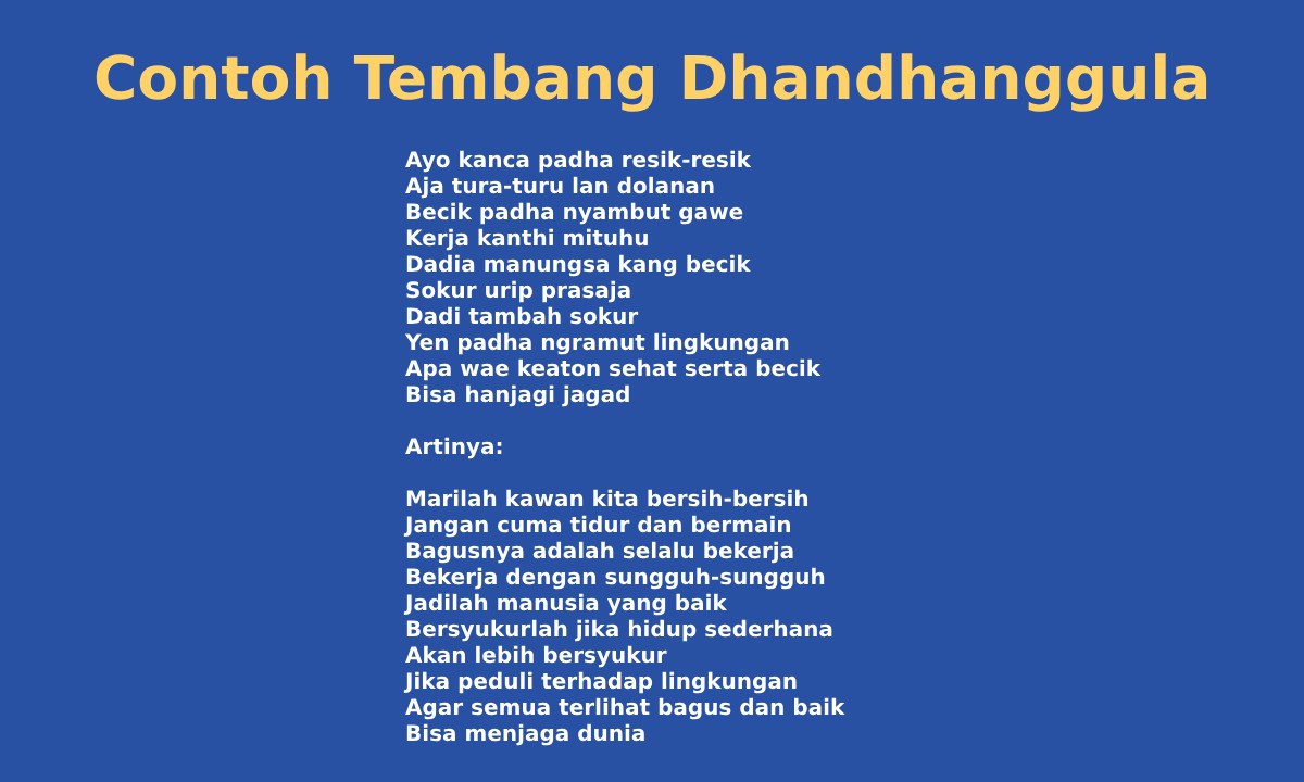 contoh tembang dhandhanggula