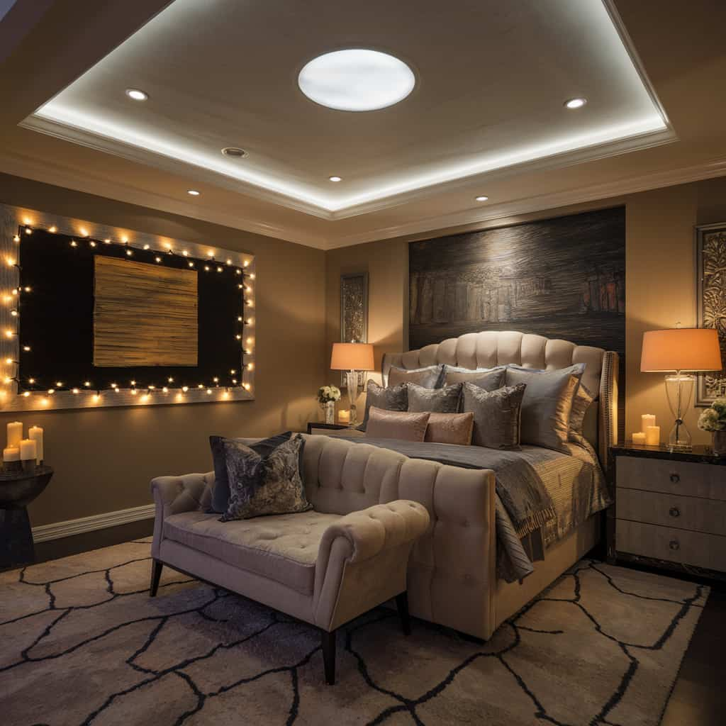 Comfy Bedroom Ideas with Luxurious Lighting