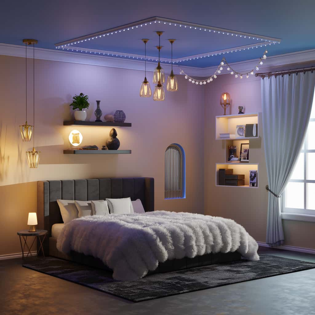 Bloxburg Bedroom Ideas with Lighting