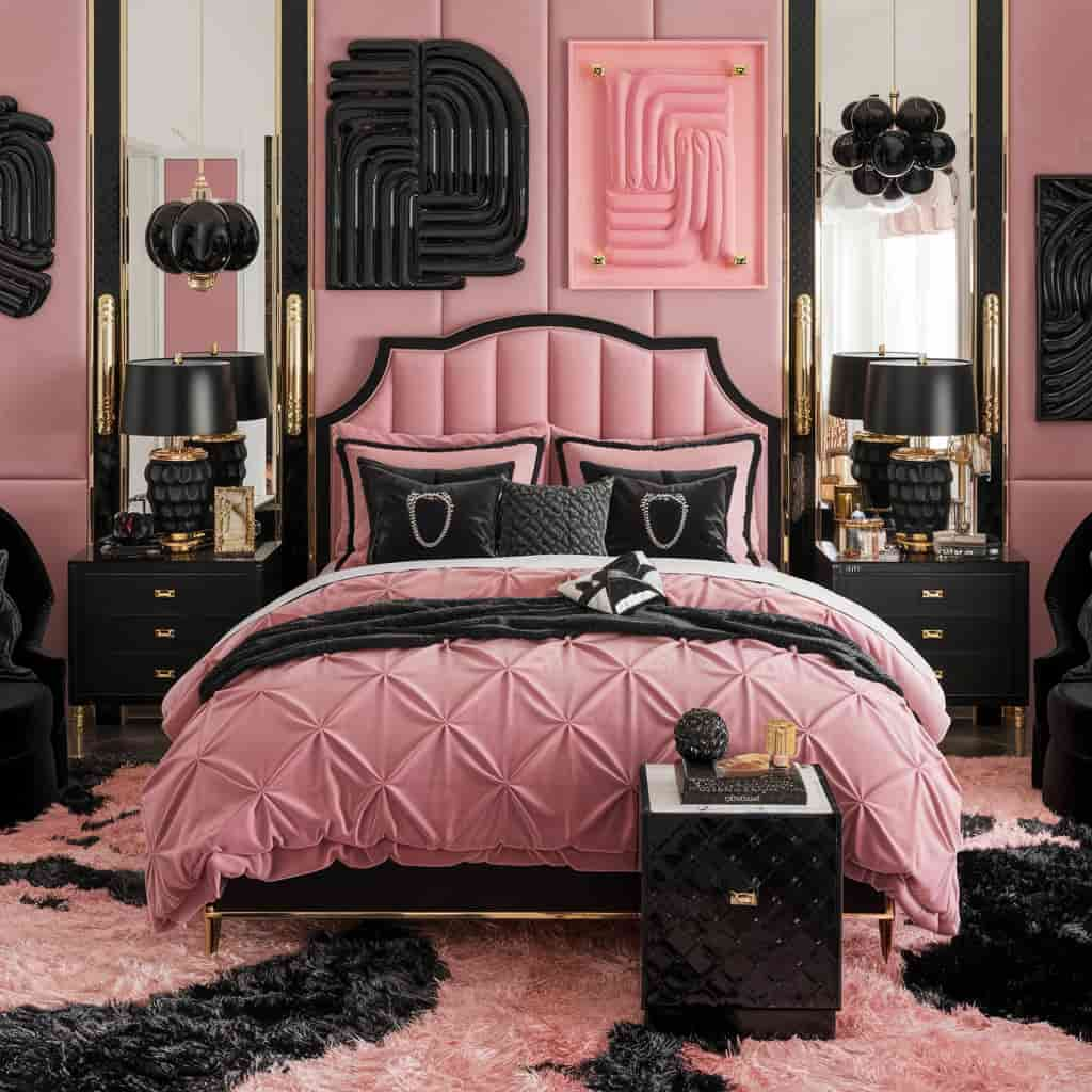 Bedding with Black Frames