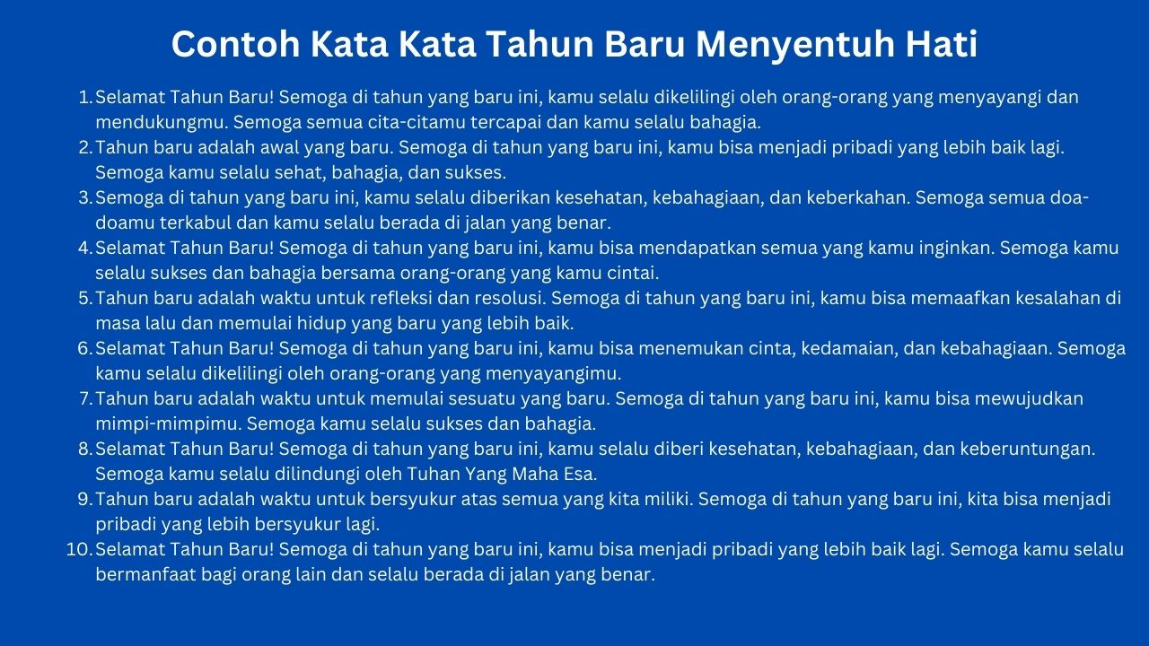 Contoh Kata Kata Tahun Baru Menyentuh Hati