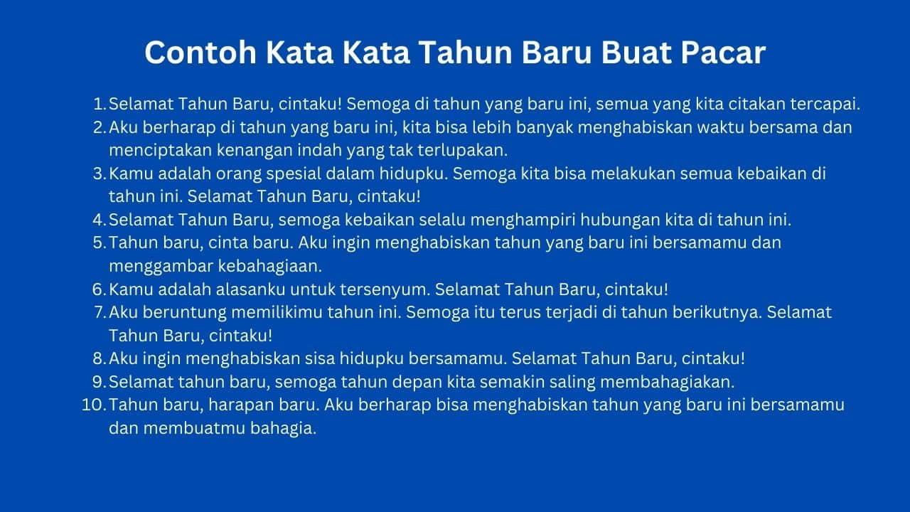 Kata Kata Tahun Baru Buat Pacar