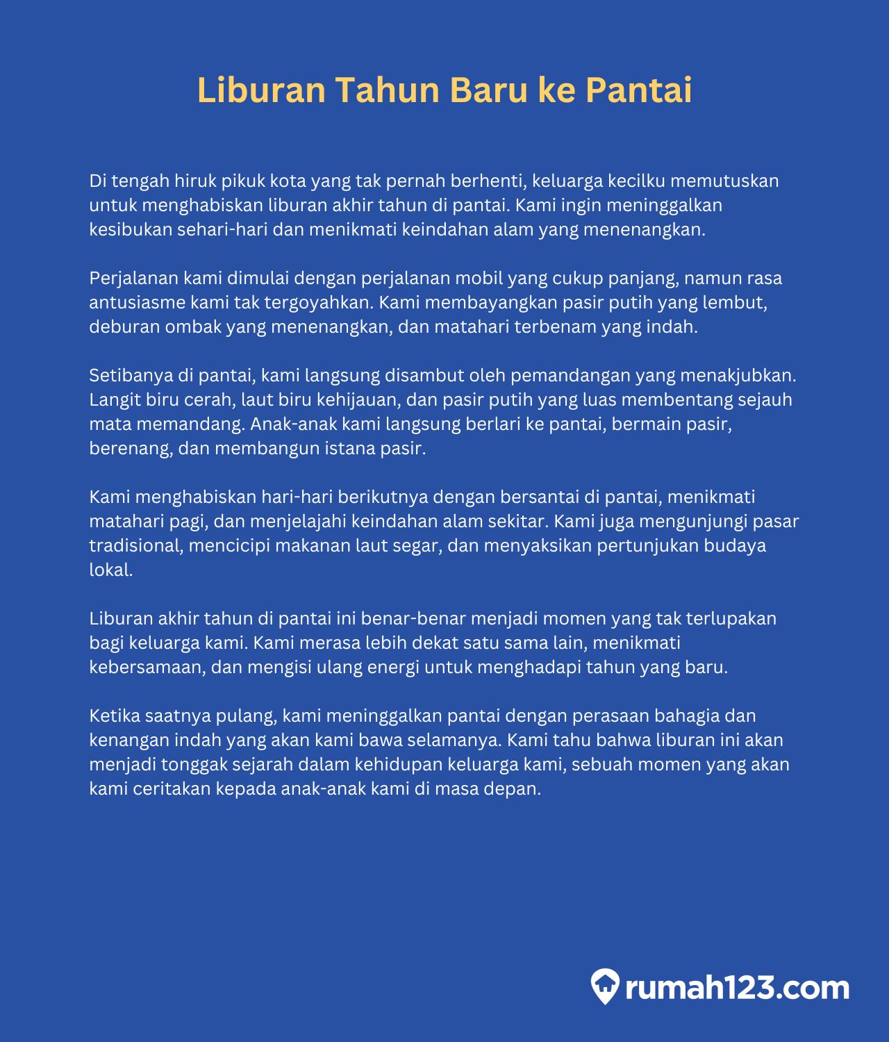 cerita liburan tahun baru ke pantai