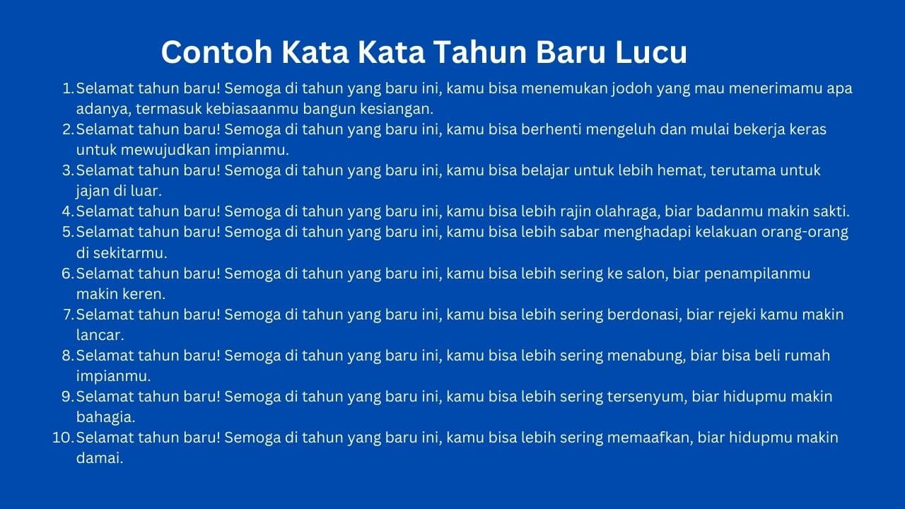 contoh Kata Kata Tahun Baru Lucu