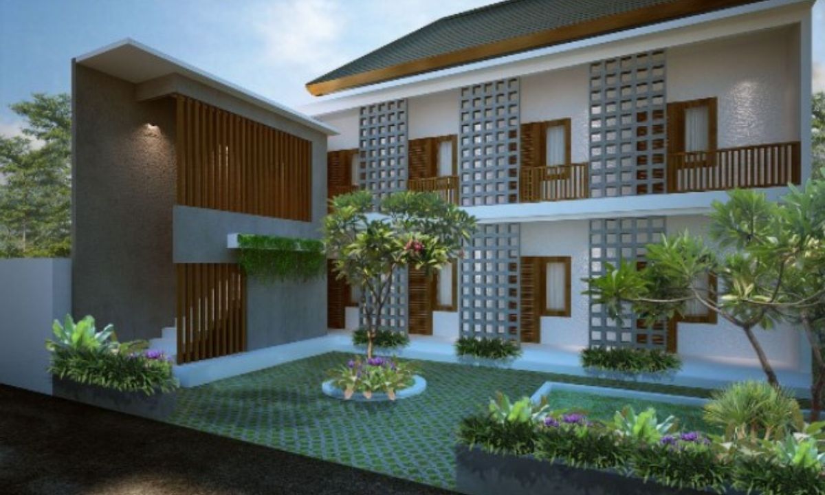 desain rumah kost 2 lantai lahan sempit mewah