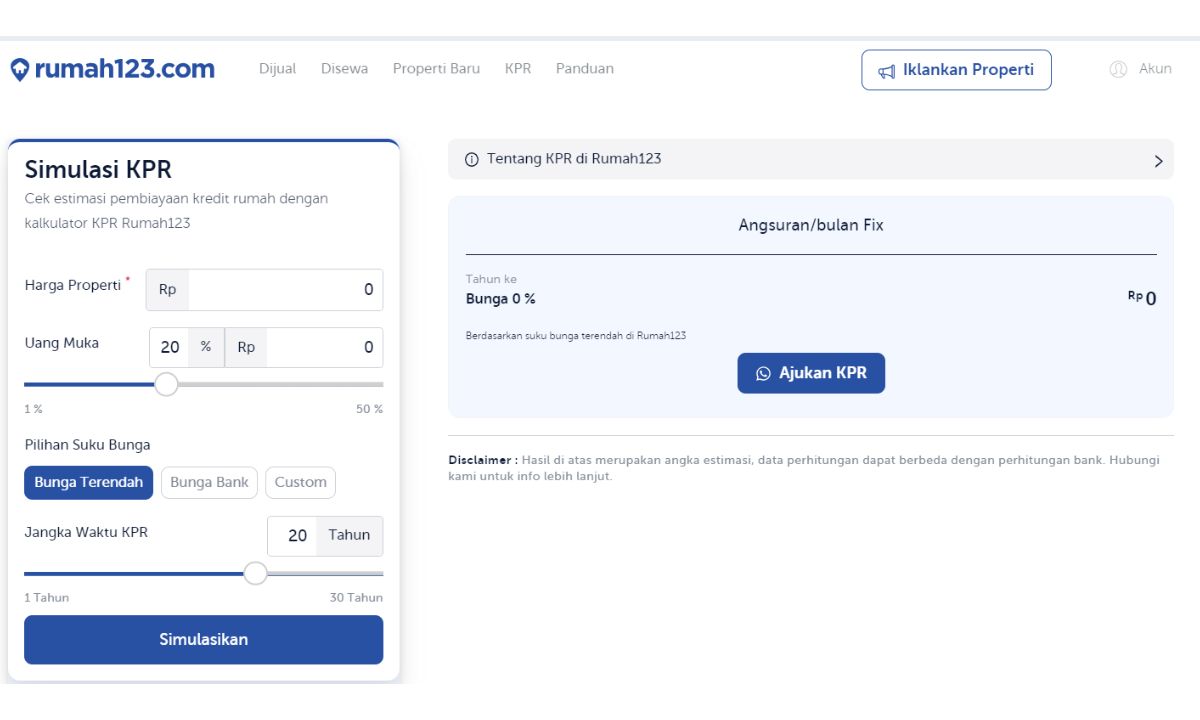 fitur kpr di rumah123