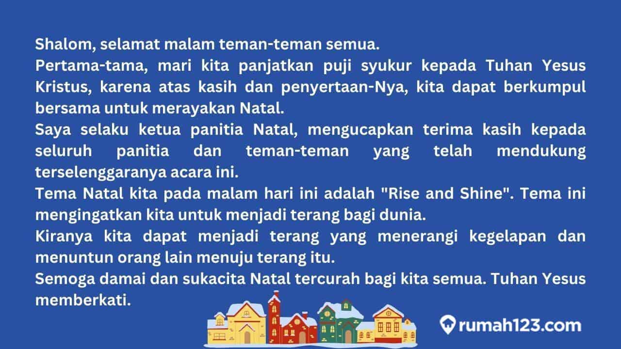 ketua sambutan ketua panitia natal singkat