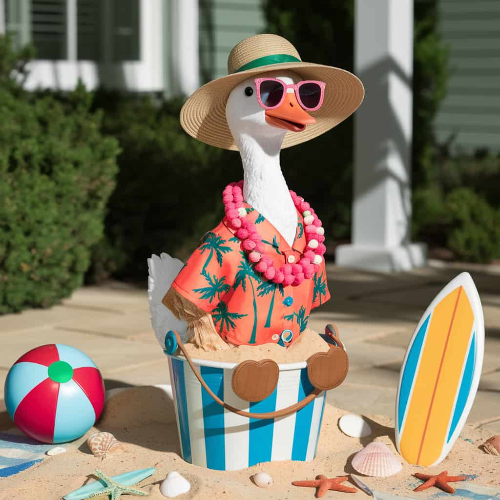 Porch with Beach Vacation Goose