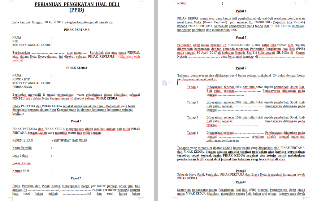 Surat perjanjian jual beli apartemen 3