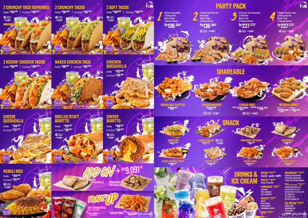 daftar menu taco bell indonesia