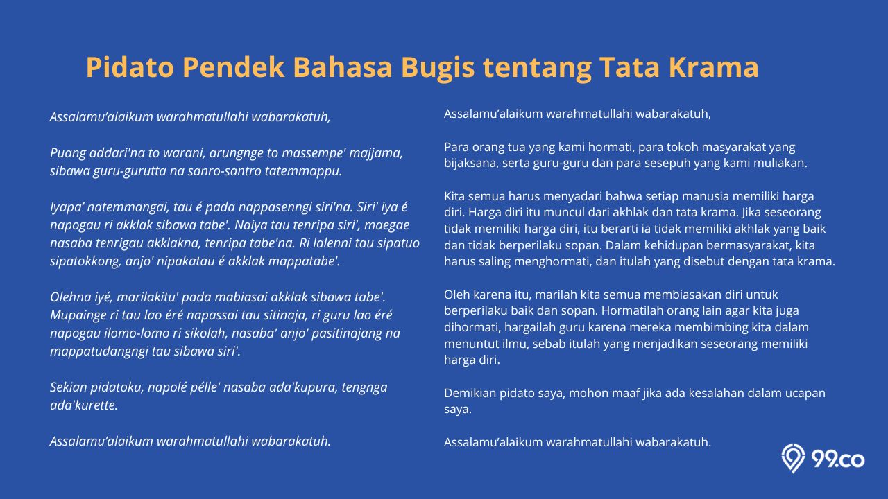 pidato bahasa bugis yang pendek tentang tata krama